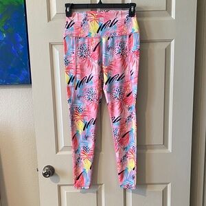 Constantly Varied Gear Pink Beachy Tropical Print Women’s Leggings